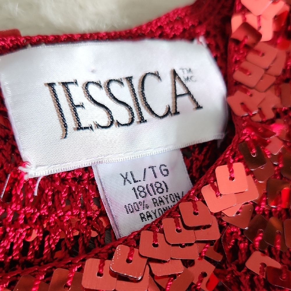 Jessica Red Sequin Tank Top - Picture 2 of 8